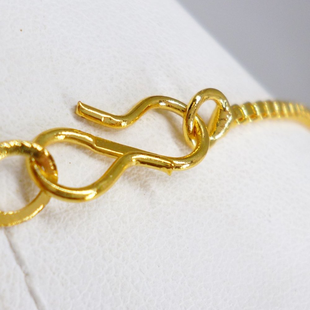 Bib Necklace India Design Gold Plate Filigree Heart 14"-18" Perfect NWOT M557 - Picture 4 of 4